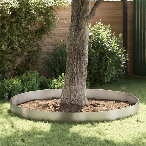 vidaXL Zilver 450 x 20 cm Roestvrij staal, Tuin en Terras, Bielzen en Borduren, Nieuw, Verzenden