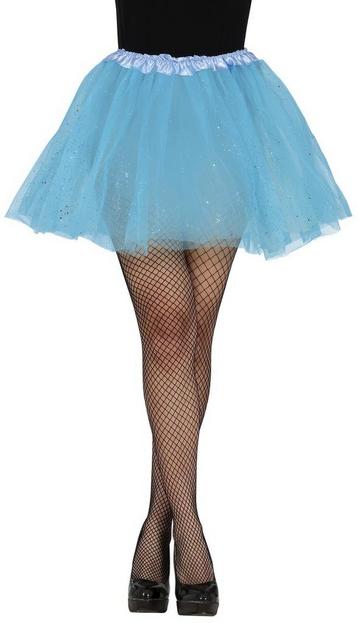 Lichtblauwe Tutu Dames Glitter 40cm, Verzenden