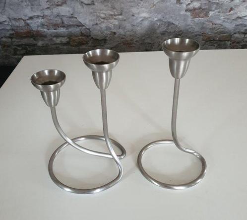 Georg Jensen - Kaarsenhouder Schommel (2) - Staal, Antiek en Kunst, Antiek | Meubels | Stoelen en Sofa's