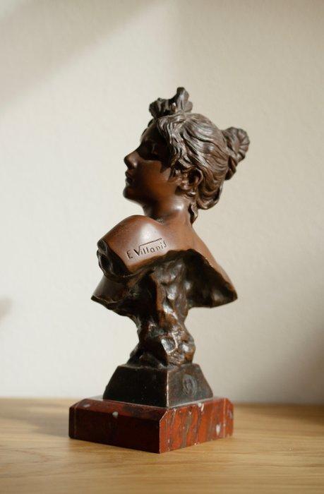 Société des Bronzes de Paris - Emmanuel Villanis - Buste,, Antiek en Kunst, Kunst | Designobjecten