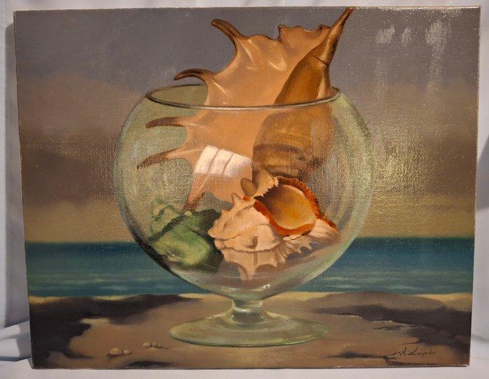 Frans Luyckx (1923-1997) - Stilleven met schelpen, Antiek en Kunst, Kunst | Schilderijen | Klassiek