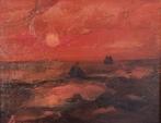 Constant  Permeke (1886-1952) - Ondergaande zon op zee met, Antiek en Kunst
