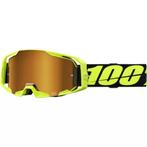 Motorbril 100% Procent Armatic Fluo zwarte lens goud spiegel, Motoren, Verzenden, Nieuw