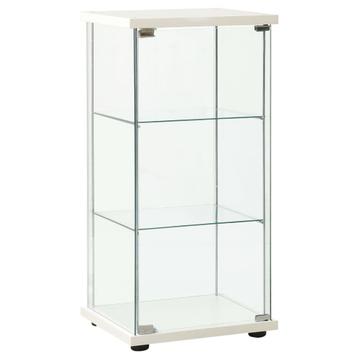 vidaXL Vitrinekast gehard glas wit, Huis en Inrichting, Verzenden, Nieuw