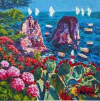 Athos Faccincani (1951) - Capri e i suoi faraglioni, Antiek en Kunst