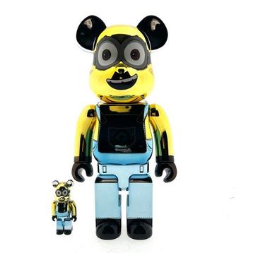 Bearbrick Medicom - BearBrick - Minion Dave Chrome - 400% +