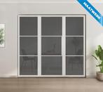 Enkele stalen taatsdeur met glaspaneel, 3 vlaks, wit, rook g, Doe-het-zelf en Bouw, Nieuw, Metaal, Overige typen