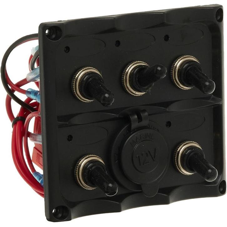 Schakelpaneel Boot 12V met 5 Schakelaars 110x100mm, Watersport en Boten, Accessoires en Onderhoud, Nieuw, Ophalen of Verzenden