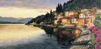 Mirko Morelli (1953) - Pittoresco borgo Varenna lago di Como, Antiek en Kunst