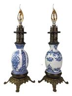Lampe de table (2) - Laiton, Métal, Porcelaine - Porcelaine