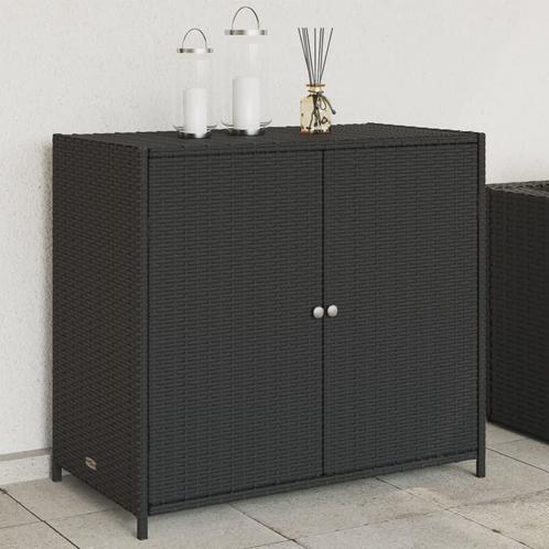 vidaXL Tuinkast 83x45x76 cm poly rattan zwart, Tuin en Terras, Bergingen en Tuinkasten, Nieuw, Verzenden