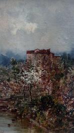 Francesco Sartorelli (1856–1939) - Scorcio con Villa, Antiek en Kunst