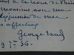 George Sand - Lettre autographe signée - 1956