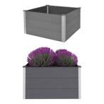 vidaXL Plantenbak verhoogd 100x100x54 cm HKC grijs, Verzenden, Nieuw