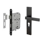 Deurbeslag set Lusso met cilindergat en cilinder dag-en n..., Doe-het-zelf en Bouw, Hang- en Sluitwerk, Ophalen of Verzenden, Nieuw