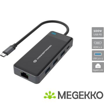 Conceptronic DONN14G notebook dock & poortreplicator Bedraad, Verzenden