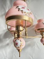 Plafondlamp - Triple Lamp - Opaline glas, Roze glazen, Antiek en Kunst