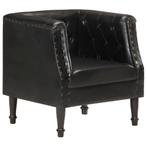 vidaXL Fauteuil Noir Cuir véritable, Verzenden, Neuf