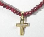 Cruz Plata 925 verguld en Rubí Ketting - Sluiting van 925, Antiek en Kunst