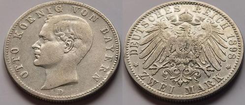 Duitsland 2 Mark Otto 1898 D Bayern sehr schoen J 045 Ott..., Timbres & Monnaies, Monnaies | Europe | Monnaies non-euro, Envoi