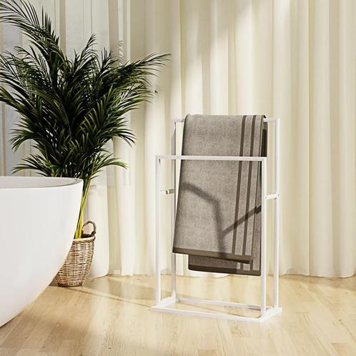 vidaXL Handdoekenrek vrijstaand 48x24x78,5 cm ijzer wit, Huis en Inrichting, Badkamer | Badtextiel en Accessoires, Nieuw, Verzenden