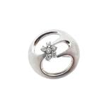 Witgouden broche met diamanten 0,30 ct. (moderne broche), Handtassen en Accessoires, Broches, Gebruikt, Overige kleuren, Ophalen of Verzenden