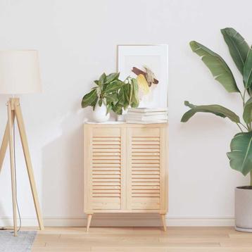 vidaXL Kastdeuren met lamellen 2 st 61,5x29,5 cm massief, Doe-het-zelf en Bouw, Verzenden, Nieuw