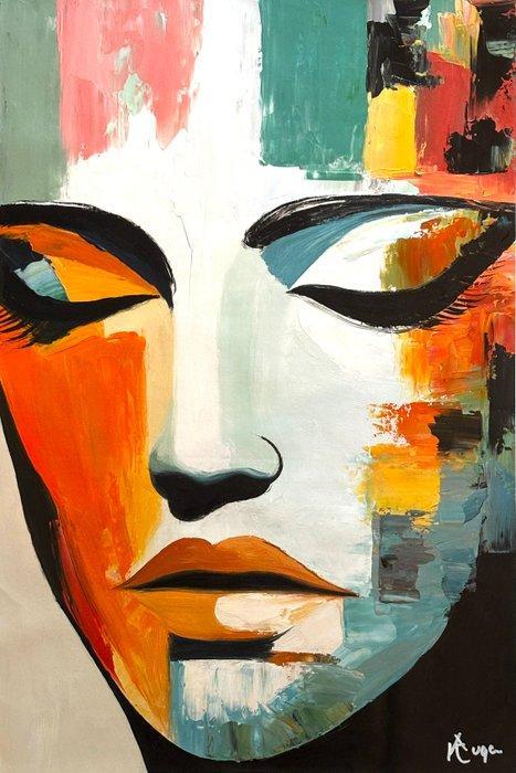 KAUGER (1972) - Andréa XL Huile sur toile, Antiquités & Art, Art | Peinture | Moderne