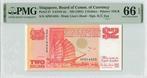 1991 Singapore P 27 2 Dollars Pmg 66 Epq, Postzegels en Munten, Verzenden, België