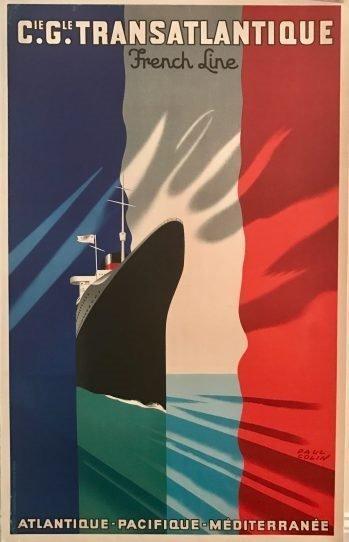 Paul Colin - Compagnie Générale Transatlantique, French Line, Antiek en Kunst, Kunst | Tekeningen en Fotografie