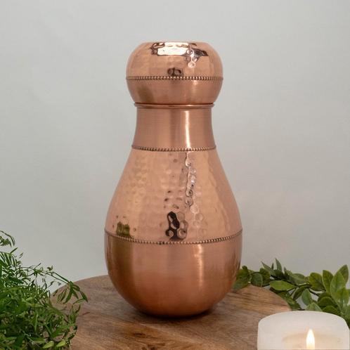 Puur koperen karaf sequence met bolle dop ± 950 ml, Sport en Fitness, Gezondheidsproducten en Wellness, Ophalen of Verzenden