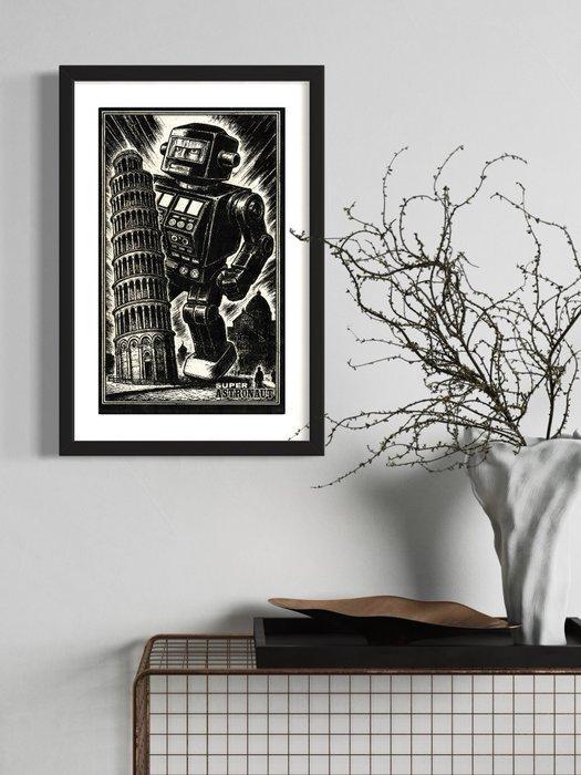 Æ2381 - „Astronaut Robot” in Italië, naast de scheve toren, Antiek en Kunst, Antiek | Speelgoed