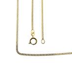8 Krt. Platte gourmetschakel ketting | 60 cm (unisex), Handtassen en Accessoires, Antieke sieraden, Ophalen of Verzenden, Goud