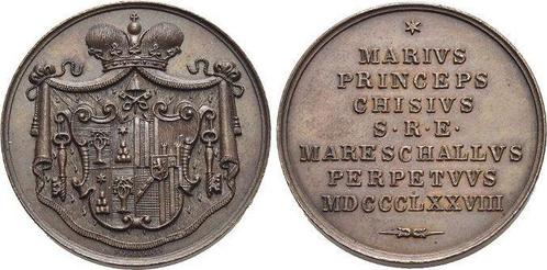 Bronze-medaille 1878 Sayn-medaille Don Mario Fuerst von C..., Timbres & Monnaies, Pièces & Médailles, Envoi