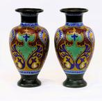 Plateelbakkerij Zuid-Holland - Vaas (2) - Aardewerk - decor, Antiek en Kunst