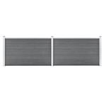 vidaXL Schutting 353x106 cm HKC grijs, Tuin en Terras, Verzenden, Nieuw