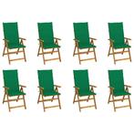 vidaXL Tuinstoelen 8 st inklapbaar met kussens massief, Verzenden, Nieuw