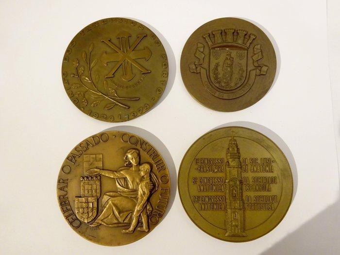 Portugal. Medal 4x various themes 1966/1974 (Zonder, Postzegels en Munten, Munten en Bankbiljetten | Toebehoren