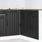 vidaXL Keuken onderkast Lucca bewerkt hout zwart, Verzenden, Nieuw