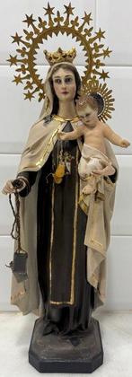 Olot - sculptuur, Virgen del carmen - 51 cm - Glas, Hout,, Antiek en Kunst