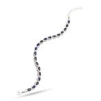Zonder Minimumprijs - Armband Zilver Saffier - met de, Nieuw