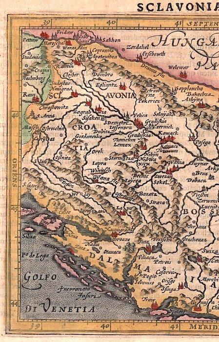 Europa - Kroatië; J. Hondius / Mercator - Slavonia, Croatia,, Boeken, Atlassen en Landkaarten