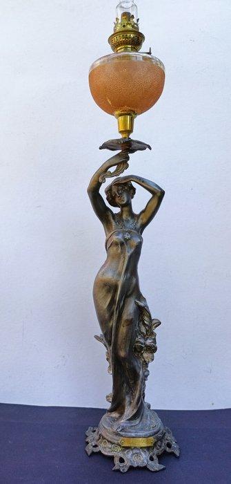 Théophile-François Somme - Lampe à huile - Alliage inconnu