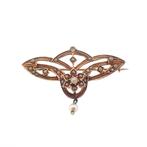 Antiek gouden broche met parels | Victoriaans (vintage), Handtassen en Accessoires, Gebruikt, Overige kleuren, Ophalen of Verzenden