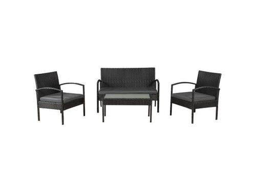 Veiling - Loungeset Trinidad - Polyrotan - Donkergrijs, Tuin en Terras, Tuinsets en Loungesets, Nieuw
