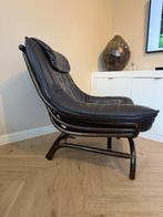 Lounge stoel - Bamboe, Hout, Leder, Rattan, Antiek en Kunst