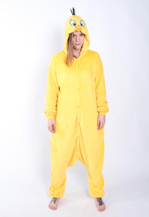 Onesie Tweety Pak XS-S Kanarie Vogel Kostuum Jumpsuit Huispa, Kleding | Dames, Carnavalskleding en Feestkleding, Nieuw, Ophalen of Verzenden