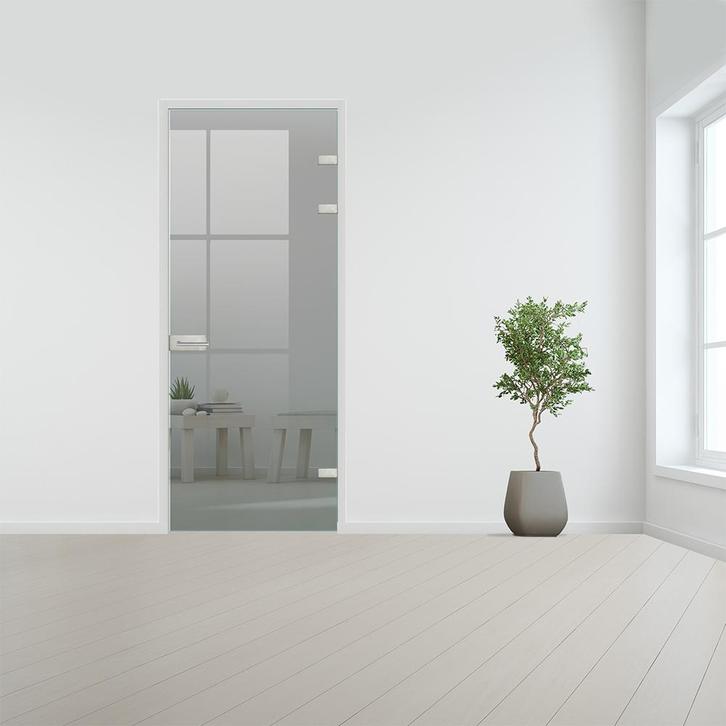 Glazen binnendeur XL voor stomp kozijn RVS beslag-Grijs geha, Bricolage & Construction, Vitres, Châssis & Fenêtres, Envoi