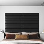vidaXL Wandpanelen 12 st 1,62 m² 90x15 cm kunstleer zwart, Doe-het-zelf en Bouw, Platen en Panelen, Verzenden, Nieuw