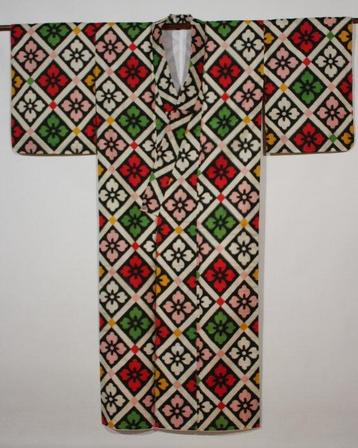 Meisen  ANTIQUE kimono Japonais ikat  - Soie - Japon -, Antiek en Kunst